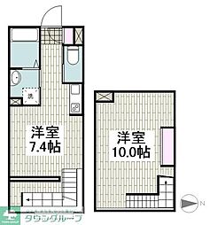 東急多摩川線 鵜の木駅 徒歩4分の賃貸マンション 1階1DKの間取り