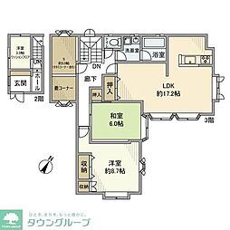 東急大井町線 九品仏駅 徒歩13分の賃貸アパート 3階3SLDKの間取り