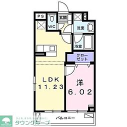 東急東横線 田園調布駅 徒歩19分の賃貸マンション 1階1LDKの間取り
