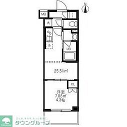 東急池上線 蒲田駅 徒歩10分の賃貸アパート 1階1DKの間取り