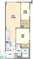 京王井の頭線 駒場東大前駅 徒歩9分の賃貸マンション 1階2LDKの間取り