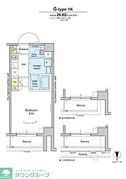 JR京浜東北・根岸線 大井町駅 徒歩9分の賃貸マンション 1階1Kの間取り