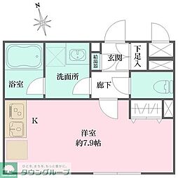 東急田園都市線 三軒茶屋駅 徒歩9分の賃貸アパート 3階1Kの間取り