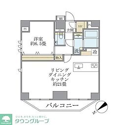 東京メトロ南北線 溜池山王駅 徒歩4分の賃貸マンション 11階1LDKの間取り