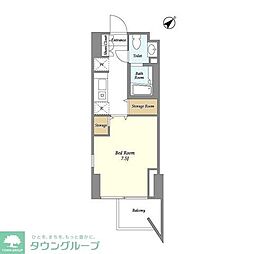 東急東横線 祐天寺駅 徒歩10分の賃貸マンション 3階1Kの間取り