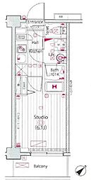 JR埼京線 西大井駅 徒歩7分の賃貸マンション 1階1Kの間取り