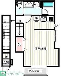 シェラコート中目黒 ワンルームの間取図画像