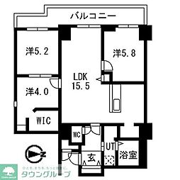 シティコート目黒4号棟 3LDKの間取図画像