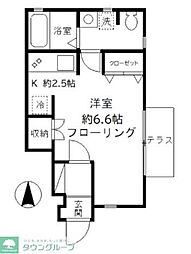 グレースコート久が原 1Kの間取図画像