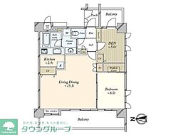 コスモ大崎ツインフォルムエクセルコート 1SLDKの間取図画像