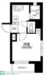 ロワール島津山南 1Kの間取図画像