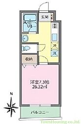 リヴェール石川台 1Kの間取図画像