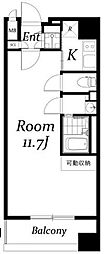 東武東上線 川越駅 徒歩2分の賃貸マンション 9階1Kの間取り