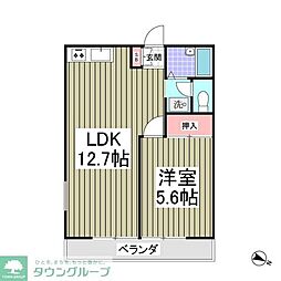 JR八高線 毛呂駅 徒歩3分の賃貸アパート 1階1LDKの間取り