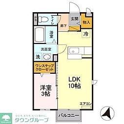 東武東上線 新河岸駅 徒歩7分の賃貸アパート 1階1LDKの間取り