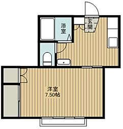 東武越生線 東毛呂駅 徒歩3分の賃貸アパート 2階1DKの間取り