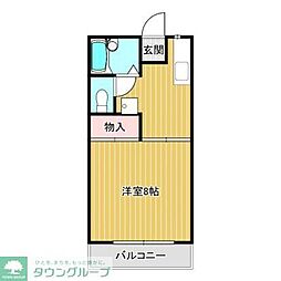 東武越生線 東毛呂駅 徒歩7分の賃貸アパート 2階1Kの間取り