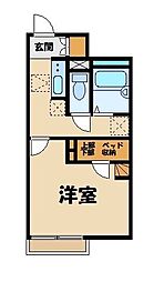 西武池袋線 飯能駅 徒歩24分の賃貸アパート 1階1Kの間取り