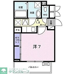 西武新宿線 新狭山駅 徒歩6分の賃貸アパート 2階1Kの間取り