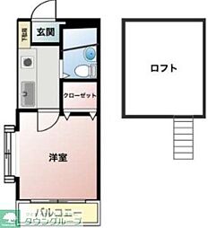 東武越生線 越生駅 徒歩7分の賃貸アパート 2階1Kの間取り