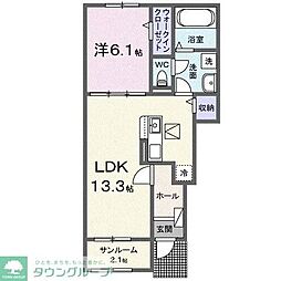 東武東上線 小川町駅 徒歩21分の賃貸アパート 1階1LDKの間取り