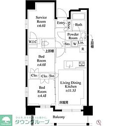 東武東上線 上福岡駅 徒歩2分の賃貸マンション 9階2SLDKの間取り