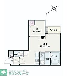 東武東上線 北坂戸駅 徒歩11分の賃貸アパート 1階1LDKの間取り