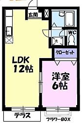 エクセレント・プラザ 1LDKの間取図画像