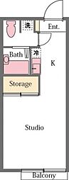 ライブコア本町1 ワンルームの間取図画像