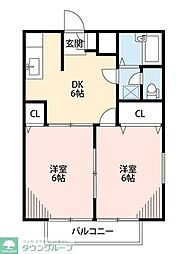 エクセレント・プラザ 2DKの間取図画像