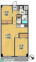 ヤマトマンション 2LDKの間取図画像