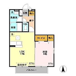 ピアフローラ 1LDKの間取図画像