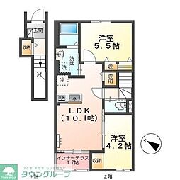 ソラーレ(東松山市松山町 アパートII期新築工事) 2LDKの間取図画像