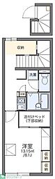 レオパレスCEDAR2 1Kの間取図画像