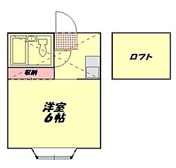 コーポ鶴ケ舞 ワンルームの間取図画像