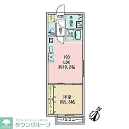 (仮称)新狭山3丁目新築アパート 1LDKの間取図画像