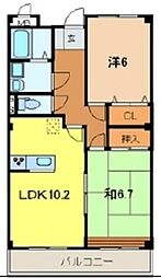セジュール泉町 2LDKの間取図画像