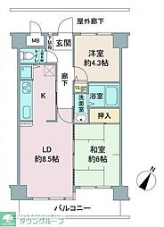 グリーンパーク川越 2LDKの間取図画像