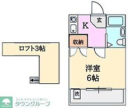 ミユテ北坂戸 1Kの間取図画像