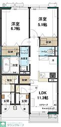 カルミア 2LDKの間取図画像
