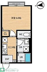川越市宮下町2丁目アパート 1Kの間取図画像