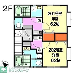 エルヴィーナ長瀬 1Kの間取図画像