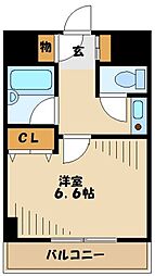 ダイケンブライト 1Kの間取図画像