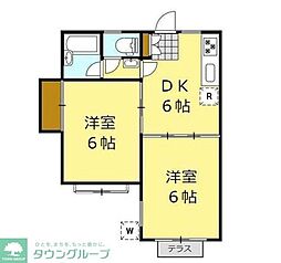 T・Kハイム錦町 2DKの間取図画像