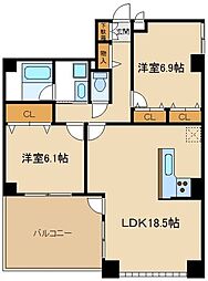 モンパルテ 2LDKの間取図画像