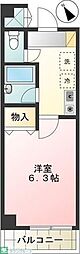サルドセジュール3 1Kの間取図画像