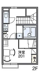 レオパレスライト2 1Kの間取図画像
