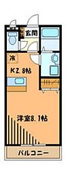グレイスヴィラ 1Kの間取図画像