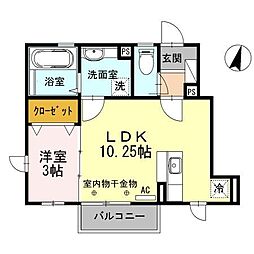 エクレール2 1LDKの間取図画像