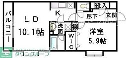 グランデージ2 1LDKの間取図画像